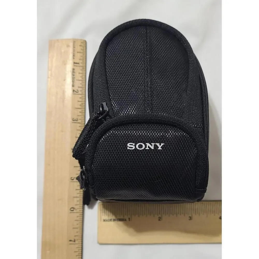 Sony Cyber-Shot Camera Case LCS-CSU Bloggie Black Soft Pouch Small Organizer EUC